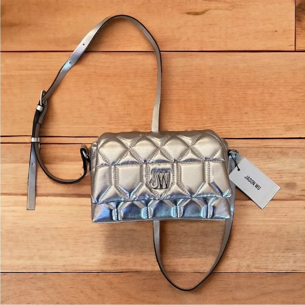 NWT! Jason Wu Silver Quilted Crossbody